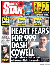 Daily Star (UK) Newspaper Front Page for 28 October 2017