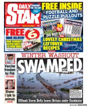Daily Star (UK) Newspaper Front Page for 28 December 2020
