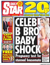 Daily Star (UK) Newspaper Front Page for 28 January 2017