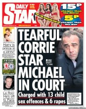 Daily Star (UK) Newspaper Front Page for 28 February 2013
