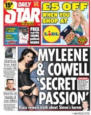 Daily Star (UK) Newspaper Front Page for 28 February 2014