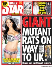 Daily Star Newspaper Front Page (UK) for 28 March 2014