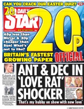 Daily Star (UK) Newspaper Front Page for 28 March 2016