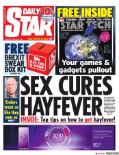 Daily Star (UK) Newspaper Front Page for 28 March 2019