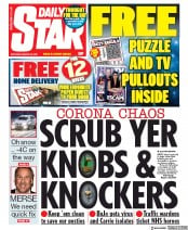 Daily Star (UK) Newspaper Front Page for 28 March 2020