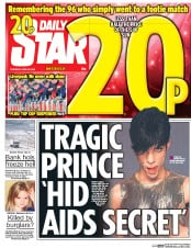 Daily Star (UK) Newspaper Front Page for 28 April 2016