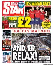 Daily Star (UK) Newspaper Front Page for 28 May 2022