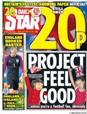 Daily Star (UK) Newspaper Front Page for 28 June 2016