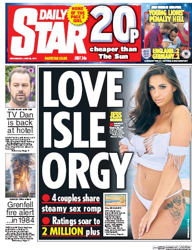 Daily Star Newspaper Front Page (UK) for 28 June 2017