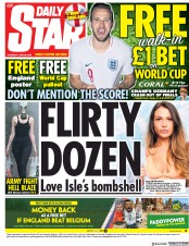Daily Star (UK) Newspaper Front Page for 28 June 2018