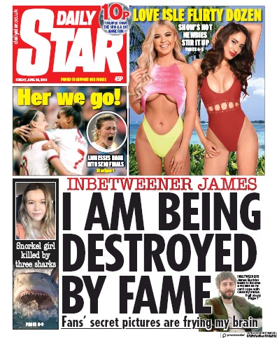 Daily Star Newspaper Front Page (UK) for 28 June 2019