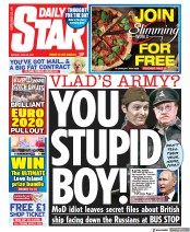 Daily Star (UK) Newspaper Front Page for 28 June 2021