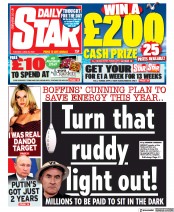 Daily Star (UK) Newspaper Front Page for 28 June 2022