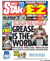 Daily Star (UK) Newspaper Front Page for 28 July 2022