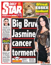 Daily Star (UK) Newspaper Front Page for 28 August 2012