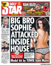 Daily Star (UK) Newspaper Front Page for 28 August 2013