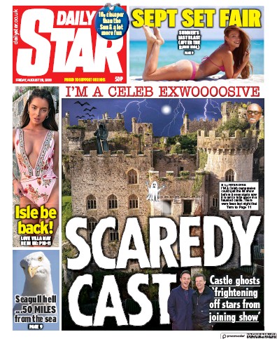 Daily Star Newspaper Front Page (UK) for 28 August 2020