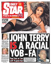 Daily Star (UK) Newspaper Front Page for 28 September 2012