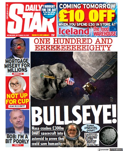 Daily Star Newspaper Front Page (UK) for 28 September 2022
