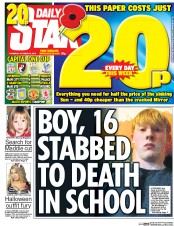 Daily Star (UK) Newspaper Front Page for 29 October 2015