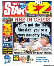 Daily Star (UK) Newspaper Front Page for 29 October 2022