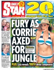 Daily Star (UK) Newspaper Front Page for 29 November 2016