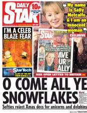 Daily Star (UK) Newspaper Front Page for 29 November 2018