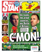 Daily Star front page for 29 November 2022