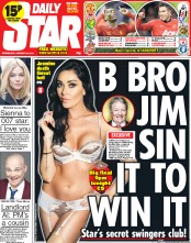 Daily Star (UK) Newspaper Front Page for 29 January 2014