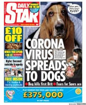 Daily Star (UK) Newspaper Front Page for 29 February 2020
