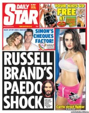 Daily Star (UK) Newspaper Front Page for 29 March 2013