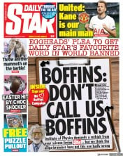 Daily Star (UK) Newspaper Front Page for 29 March 2023