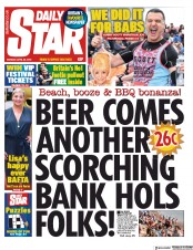 Daily Star (UK) Newspaper Front Page for 29 April 2019