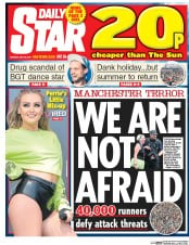 Daily Star (UK) Newspaper Front Page for 29 May 2017