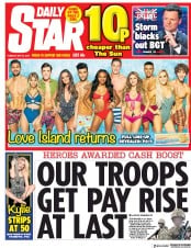 Daily Star (UK) Newspaper Front Page for 29 May 2018