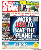 Daily Star (UK) Newspaper Front Page for 29 May 2021