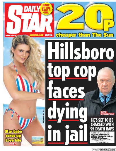 Daily Star Newspaper Front Page (UK) for 29 June 2017