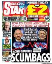 Daily Star (UK) Newspaper Front Page for 29 July 2022