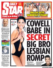 Daily Star (UK) Newspaper Front Page for 29 August 2012