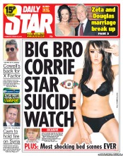 Daily Star (UK) Newspaper Front Page for 29 August 2013