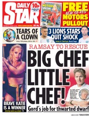 Daily Star (UK) Newspaper Front Page for 29 August 2018