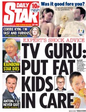 Daily Star (UK) Newspaper Front Page for 2 October 2018