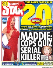 Daily Star (UK) Newspaper Front Page for 2 November 2015