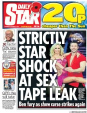 Daily Star (UK) Newspaper Front Page for 2 November 2016