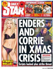 Daily Star (UK) Newspaper Front Page for 2 November 2017