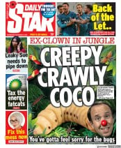 Daily Star (UK) Newspaper Front Page for 2 November 2022