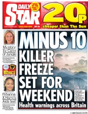 Daily Star (UK) Newspaper Front Page for 2 December 2016
