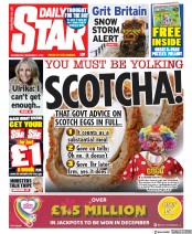 Daily Star (UK) Newspaper Front Page for 2 December 2020