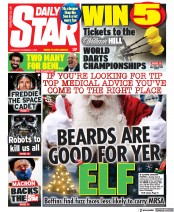 Daily Star (UK) Newspaper Front Page for 2 December 2021