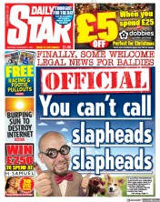 Daily Star front page for 2 December 2023